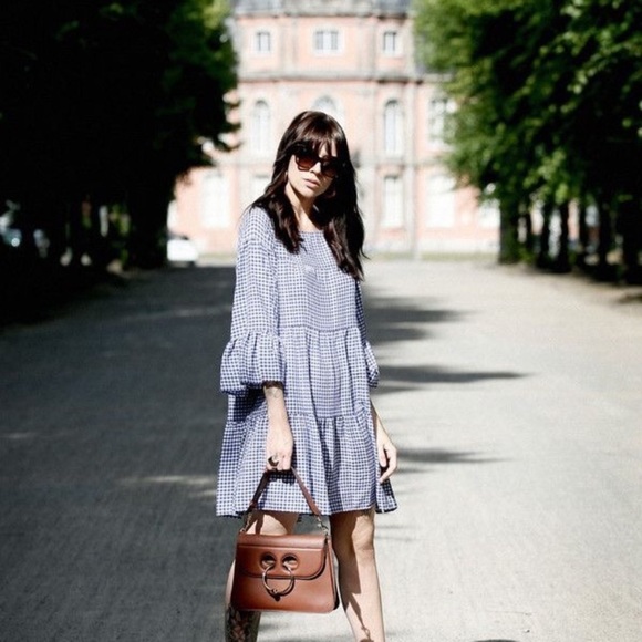 Zara Blue White Gingham Mini Dress NWT 3564/066 - Picture 11 of 11